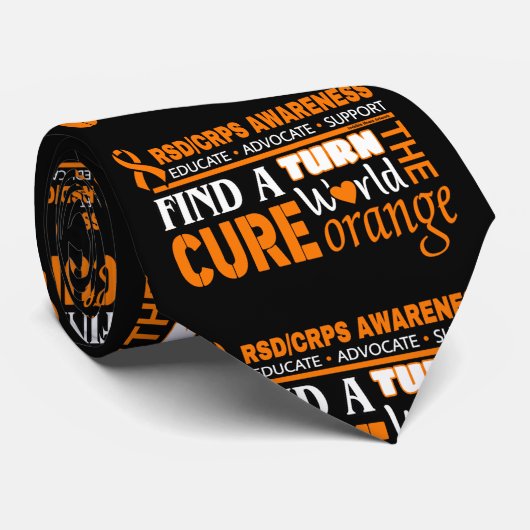 Draai het Sinaasappel van de Wereld...RSD/CRPS Stropdas (Opgerold)