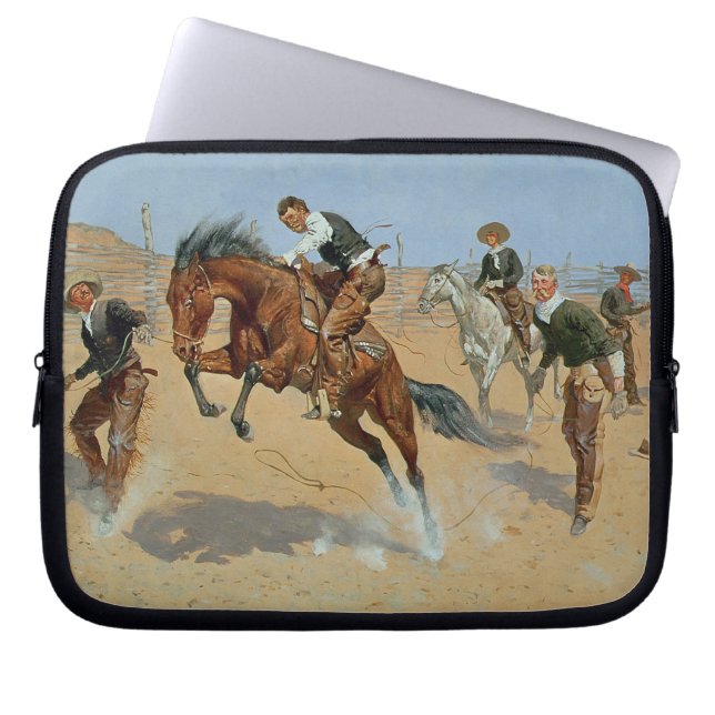 Draai Him Loose, Bill, c.1893 (olie op canvas) Laptop Sleeve (Voorkant)