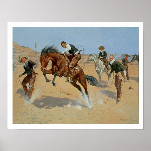 Draai Him Loose, Bill, c.1893 (olie op canvas) Poster (Voorkant)