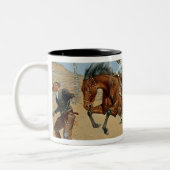 Draai Him Loose, Bill, c.1893 (olie op canvas) Tweekleurige Koffiemok (Links)