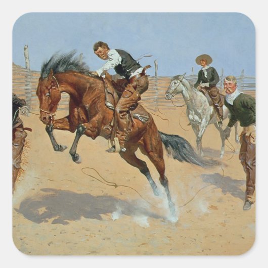 Draai Him Loose, Bill, c.1893 (olie op canvas) Vierkante Sticker (Voorkant)