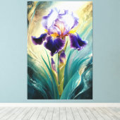 *~* Draai Iris Bloem Artsy Iris Schilderij AP84 Canvas Afdruk (Insitu (Houten vloer))