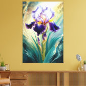 *~* Draai Iris Bloem Artsy Iris Schilderij AP84 Canvas Afdruk (Insitu (Woonkamer))