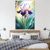 *~* Draai Iris Bloem Artsy Iris Schilderij AP84 Canvas Afdruk (Insitu (Slaapkamer))