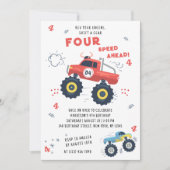 Draai Je Motor 4e Verjaardag Monstertrucks Kaart (Voorkant)