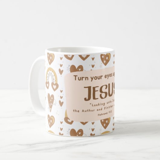 Draai je ogen om op Jezus Mok Christelijke Verse (Voorkant links)