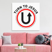 Draai je om naar Jezus Christus - Christelijk gelo Canvas Afdruk (Insitu (Woonkamer))