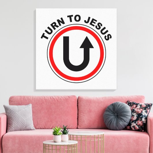 Draai je om naar Jezus Christus - Christelijk gelo Canvas Afdruk (Insitu (Woonkamer))