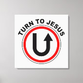 Draai je om naar Jezus Christus - Christelijk gelo Canvas Afdruk (Voorkant)