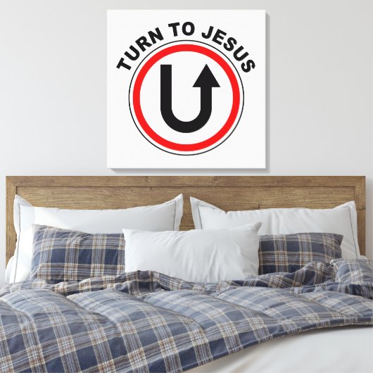 Draai je om naar Jezus Christus - Christelijk gelo Canvas Afdruk (Insitu (Slaapkamer))