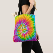 draai kleurig patroon kleurstof abstracte achtergr tote bag (Dichtbij)