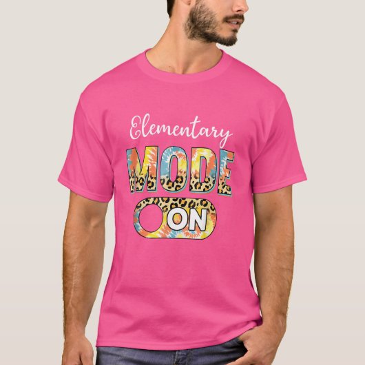 Draai kleurstof terug naar school elementaire stan t-shirt (Voorkant)