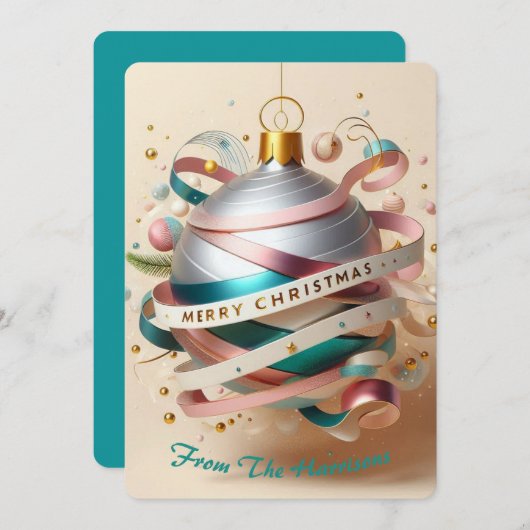 Draai lint Ornament Feestdagenkaart (Voorkant / Achterkant)