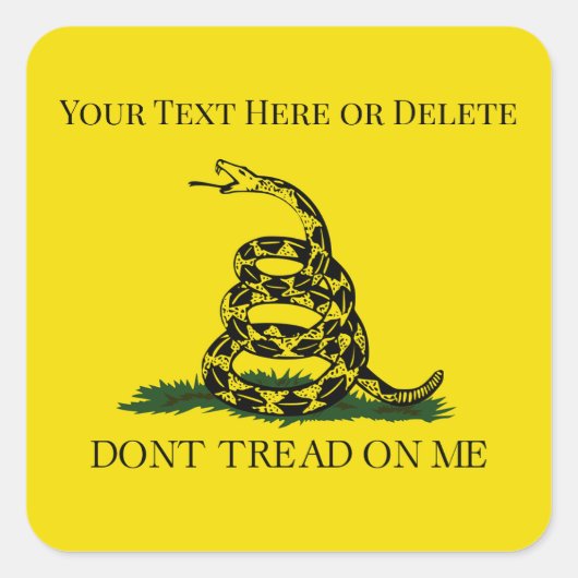  draai me niet aan Snake Gadsden Flag Vierkante Sticker (Voorkant)