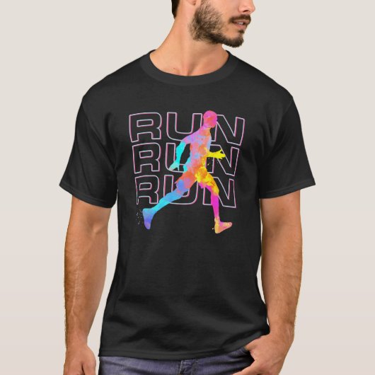 Draai met artsy Runner Fun voor marathonspoor T-shirt (Voorkant)