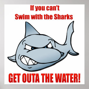 Draai met de haaien poster