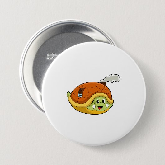 Draai met Shell als huis Ronde Button 7,6 Cm (Voorkant /achterkant)