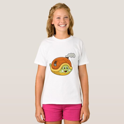 Draai met Shell als huis T-shirt (Voorkant volledig)