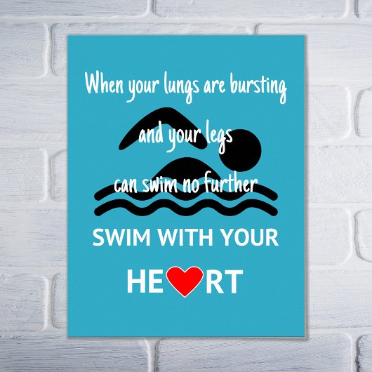 Draai met uw hart motivatie sport poster
