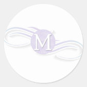 Draai monogram M Ronde Sticker (Voorkant)