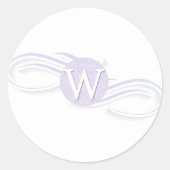Draai monogram W Ronde Sticker (Voorkant)