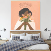 Draai naar de bloemen inspirerend citaat zwarte ku canvas afdruk (Insitu (Slaapkamer))