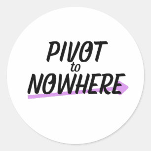 Draai naar Nergens   Duurzaam Vinyl Ronde Sticker