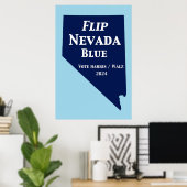 Draai Nevada Blauw in 2024 Poster (Thuiskantoor)