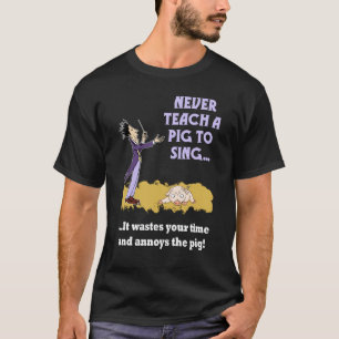 Draai nooit een varken naar het Mannen donkere Shi T-shirt