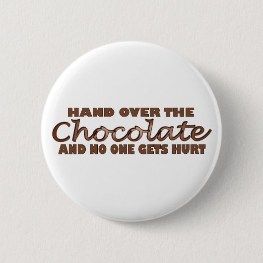 Draai over het chocolade ronde button 5,7 cm (Voorkant)