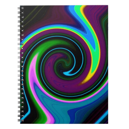 Draai Retro Blauw Notitieboek (Voorkant)