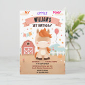 Draai schattig paard mijn kleine pony eerste 1e ve kaart (Staand voorkant)