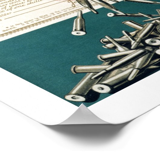 Draai uw zilver in kogels (rand) poster (Hoek)