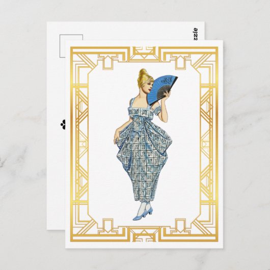  draai van de Mode van de eeuw  Kunst Briefkaart (Voorkant / Achterkant)