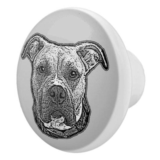 Draaibak van Pitbull-hond, keramische drager Knop (Rechts)
