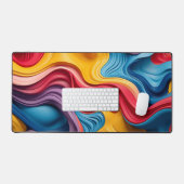 Draaibare 3D-vormen in regenboogkleuren Bureaumat (Keyboard & Muis)