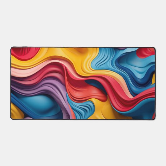 Draaibare 3D-vormen in regenboogkleuren Bureaumat (Voorkant)