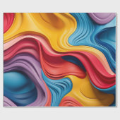 Draaibare 3D-vormen in regenboogkleuren Cadeaupapier (Vlak)