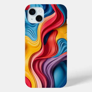 Draaibare 3D-vormen in regenboogkleuren iPhone 15 Mini Hoesje