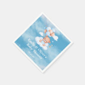 Draaibare Baby Beer Blauwe Ballonnen Servet (Hoek)