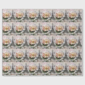 draaiboek voor franse botanische lotus paris eiffe cadeaupapier (Vlak)