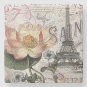 draaiboek voor franse botanische lotus paris eiffe stenen onderzetter (Voorkant)