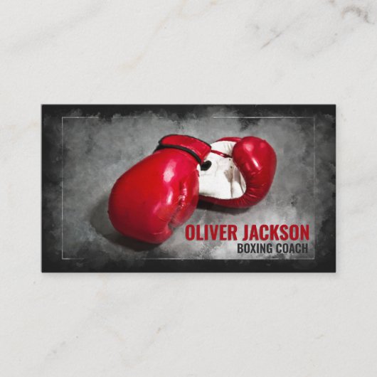 Draaibus rode handschoenen visitekaartje (Voorkant)