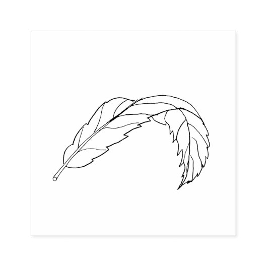 Draaide bladstempel, massief, handgetekend Afbeeld Rubberstempel (Afrduk)