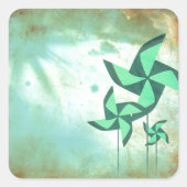 draaidromen vierkante sticker (Voorkant)