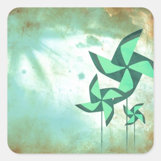 draaidromen vierkante sticker (Voorkant)