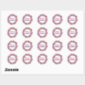 Draaien 21 Leuk, Tropisch Roze en Blauw Ronde Sticker (Vel)