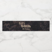 Draaien 50 Verjaardag Zwart en Bruin Waterfles Etiket (Enkel label)