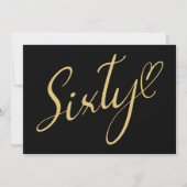 Draaien 60 Zwart Goud 60e Verjaardag Kaart (Achterkant)