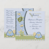 Draaien in blauw en groene Baby shower Kaart (Voorkant / Achterkant)